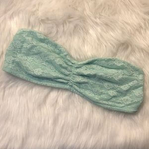 PINK Mint Green Lace Bandeau